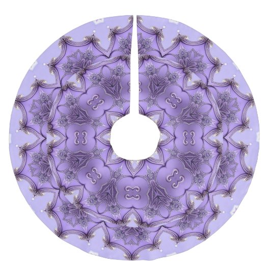 Purple Decorative Christmas Tree Skirt Polyester Weihnachtsbaumdecke (Vorderseite)