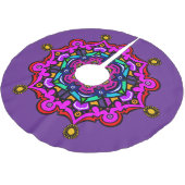 Purple design Tree Skirt Polyester Weihnachtsbaumdecke (Schrägansicht)