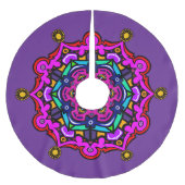 Purple design Tree Skirt Polyester Weihnachtsbaumdecke (Vorderseite)