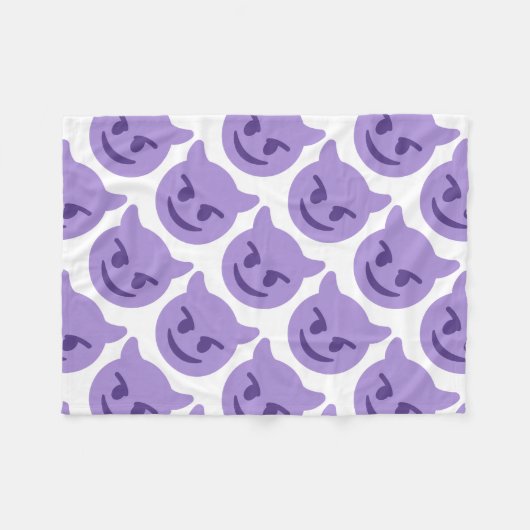 Purple Devil Emoji Fleecedecke (Vorderseite (Horizontal))