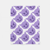 Purple Devil Emoji Fleecedecke (Vorderseite)