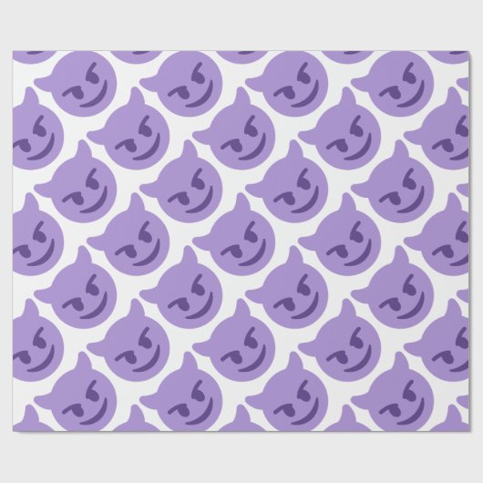 Purple Devil Emoji Geschenkpapier (Flach)