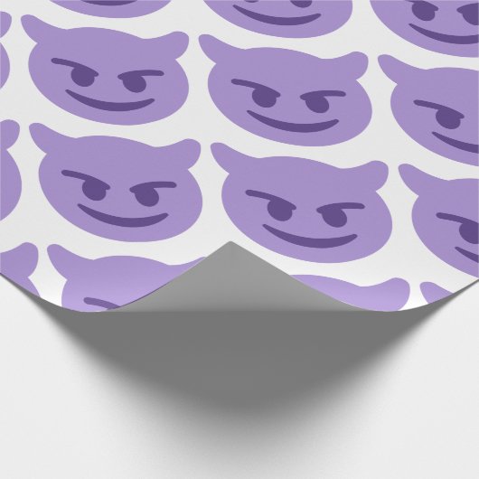 Purple Devil Emoji Geschenkpapier (Ecke)