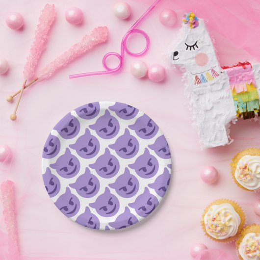 Purple Devil Emoji Pappteller (Party)