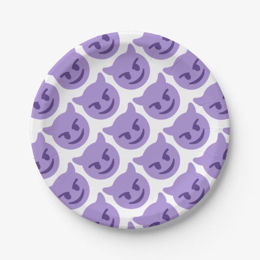 Purple Devil Emoji Pappteller (Vorderseite)