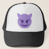 Purple Devil Emoji Truckerkappe (Vorderseite)