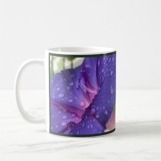 Purple Dewdrop Morning Glory Kaffeetasse (Links)