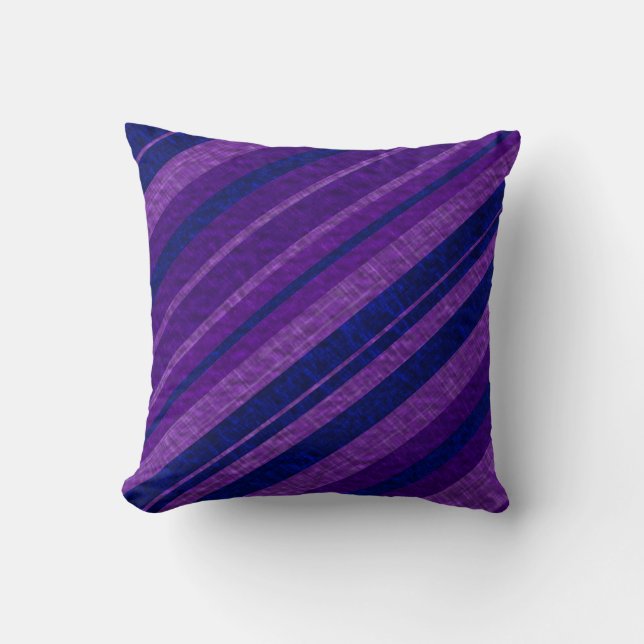 Purple Diagonal Stripes Kissen (Vorderseite)