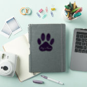 Purple Dog Paw Print With Custom Name Personalized Aufkleber (iPad Hülle)