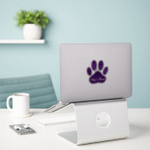 Purple Dog Paw Print With Custom Name Personalized Aufkleber (Laptop auf Schreibtisch)