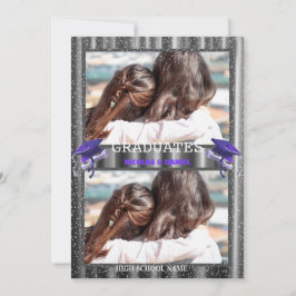 Purple double Celebration Graduation Party 2 photo Einladung