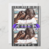 Purple double Celebration Graduation Party 2 photo Einladung (Rückseite)