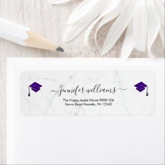 Purple Double Graduation Return Address