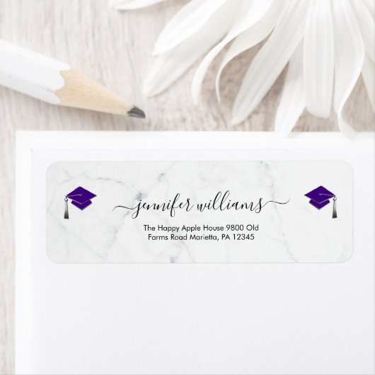Purple Double Graduation Return Address (Insitu)