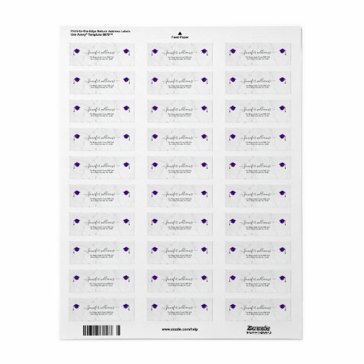 Purple Double Graduation Return Address (Vorne)