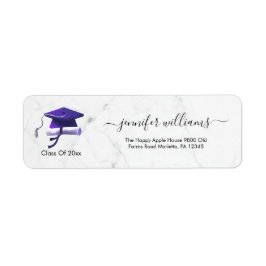 Purple Double Graduation Return Address