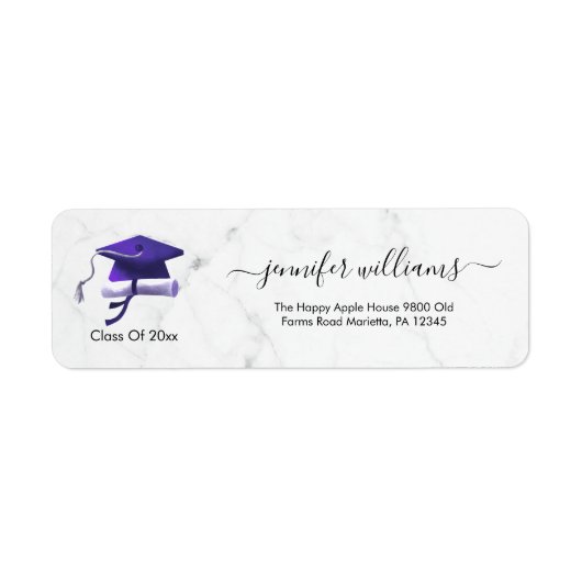 Purple Double Graduation Return Address (Vorne)