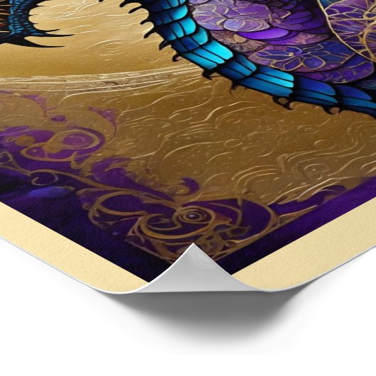 Purple Dragon Ready To Frame Art Print Poster (Ecke)