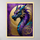 Purple Dragon Ready To Frame Art Print Poster (Vorne)