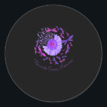 Purple Dragonfly Pancreatic Cancer Awareness Runder Aufkleber<br><div class="desc">Purple Dragonfly Pancreatic Cancer Awareness</div>