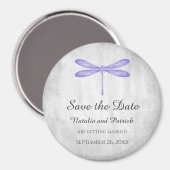 Purple Dragonfly Save the Date Magnet (Vorderseite/Rückseite)