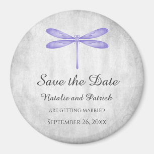 Purple Dragonfly Save the Date Magnet