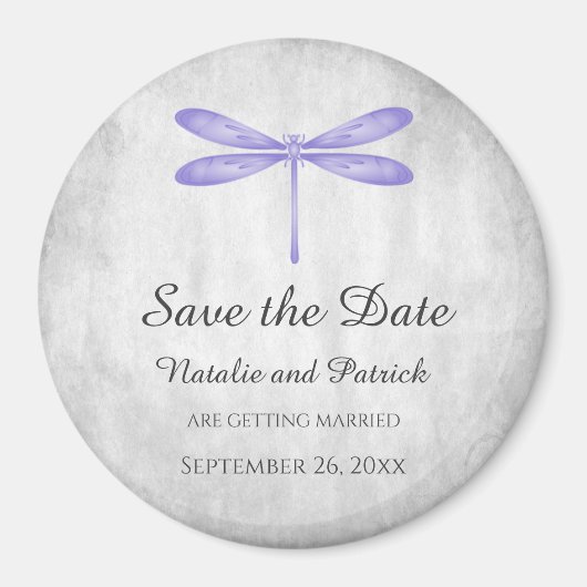Purple Dragonfly Save the Date Magnet (Vorne)
