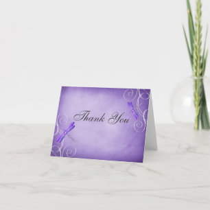 Purple Draquelly Swirls Thank You Dankeskarte