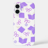 Purple Dreamy Books & Bows Pattern Case-Mate iPhone Hülle (Rückseite)