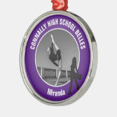 Purple Drill Team Dancer Photo Christmas Ornament Aus Metall (Links)