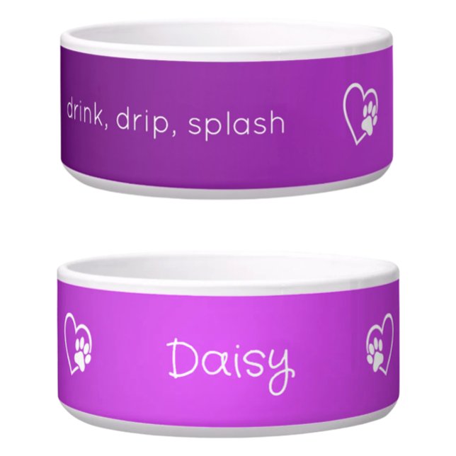 Purple 'drink drip splash' Dog Name Bowl Napf (Von Creator hochgeladen)
