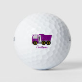Purple Dumper Truck Design Golfball (Vorderseite)