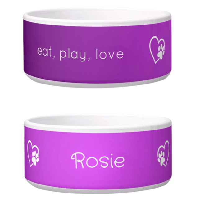 Purple 'eat play love' Dog Name Bowl Napf (Von Creator hochgeladen)