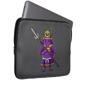 Purple Eggplant Samurai Warrior with Spear Illustr Laptopschutzhülle (Vorne Rechts)
