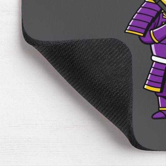 Purple Eggplant Samurai Warrior with Spear Illustr Mousepad (Ecke)