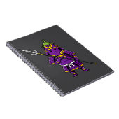 Purple Eggplant Samurai Warrior with Spear Illustr Notizblock (Rechte Seite)