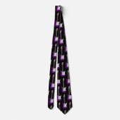 Purple Electric Guitar Design Neck Tie Krawatte (Rückseite)