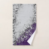 Purple Elegance and Grey Towel Set (Handtuch)