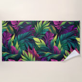 Purple & Emerald Jungle Beach Towel Strandtuch (Vorderseite)