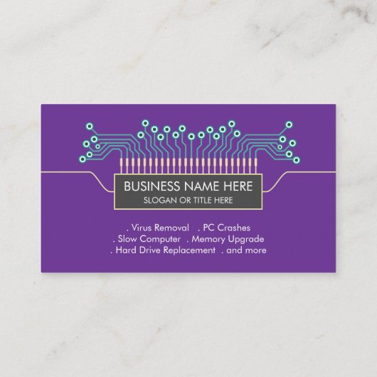 purple engineer Science Circuit Board Code Visitenkarte (Rückseite)