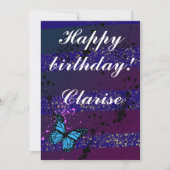 Purple Ephemera vibrant color art Dankeskarte (Vorderseite)