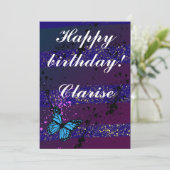 Purple Ephemera vibrant color art Dankeskarte (Stehend Vorderseite)