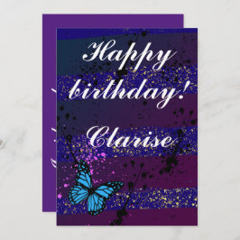 Purple Ephemera vibrant color art Dankeskarte