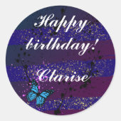 Purple Ephemera vibrant color art Runder Aufkleber (Vorderseite)