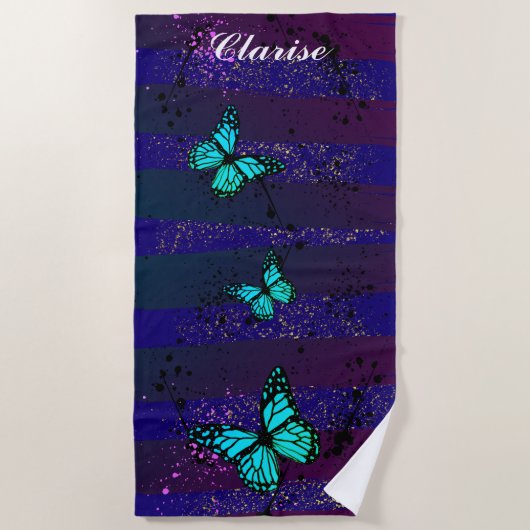 Purple Ephemera vibrant color art Strandtuch (Vorderseite)