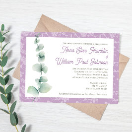 Purple Eucalyptus Floral Wedding Invitation Einladung