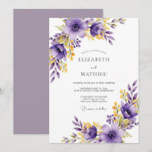 Purple Exquisite Spring Wedding Einladung (Vorne/Hinten)