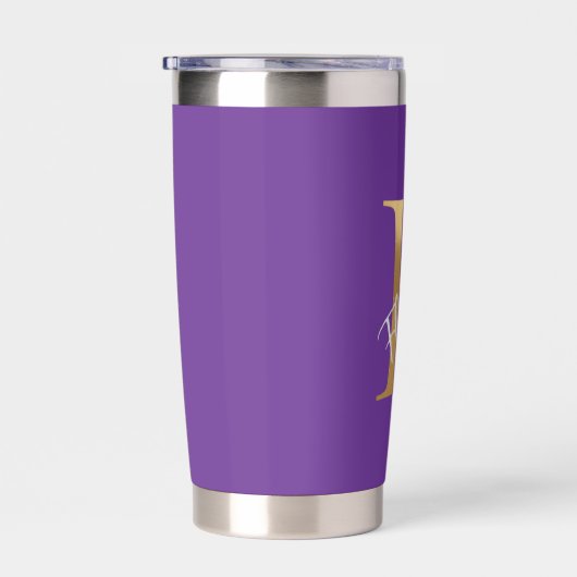 Purple F, Flourish Travel Tumbler Thermobecher (Rechts)