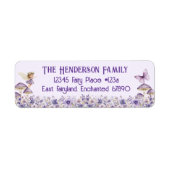 Purple Fairy Party Return Address Label (Vorne)