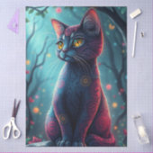 Purple Fantasy Cat  Seidenpapier (Basteln)